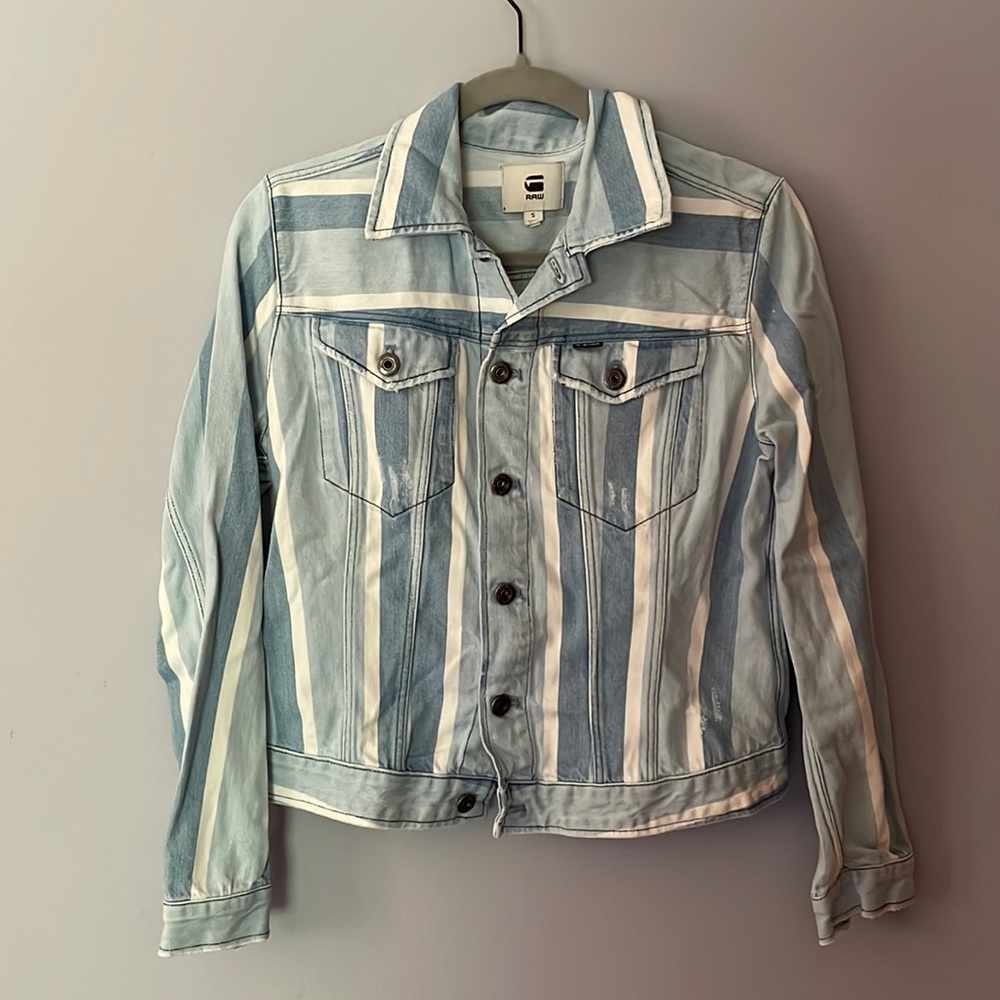 G Star Raw striped jean jacket